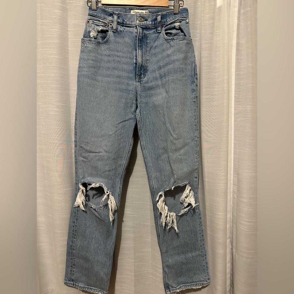 Abercrombie & Fitch Light Blue Distressed Women's Jeans